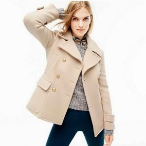 J Crew | Stadium Cloth Majesty Peacoat, Size 6, Cream/Tan